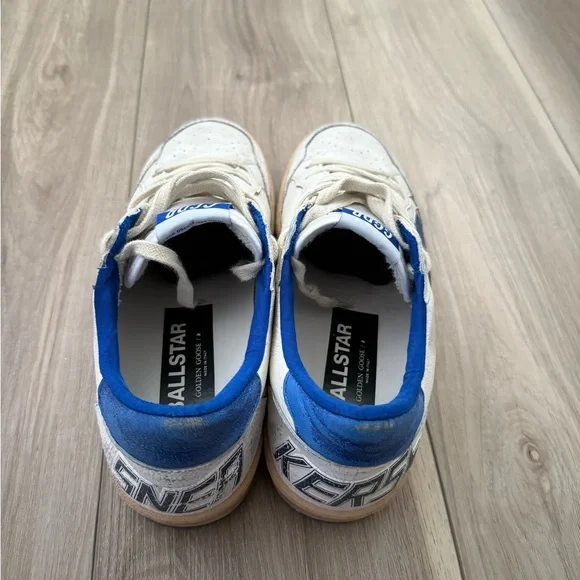 Golden Goose Ball Star Sneakers in White and Blue - Picture 5 of 6